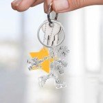 Snowflake Ice Skating Keychain for Fitness Lovers