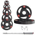 Olympic Tri Grip Weight Plates & Barbell Set