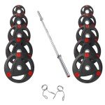 Olympic Tri Grip Weight Plates & Barbell Set