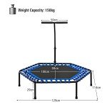 GYMAX Hexagonal Trampoline with Adjustable Handle