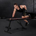 Foldable Adjustable Weight Bench with Resistance Bands