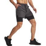 Danfiki Men's 2-in-1 Running Shorts with Phone Pocket