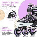 Adjustable Light-Up Inline Skates for Kids – Purple