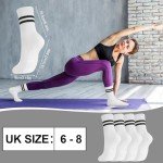 Non-Slip Pilates and Yoga Grip Socks - 4 Pairs