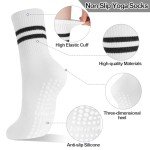 Non-Slip Pilates and Yoga Grip Socks - 4 Pairs