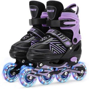 Adjustable Kids Inline Skates with Light-Up Wheels