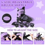 Adjustable Kids Inline Skates with Light-Up Wheels