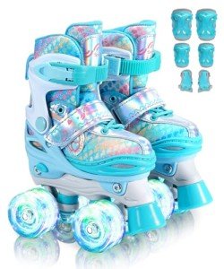 Sportneer Adjustable Kids Roller Skates with Gear Set