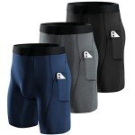 Men's 3-Pack Compression Workout Shorts with Pockets