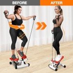 Stair Stepper with Resistance Bands for Home Workouts