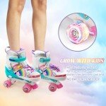 TENBOOM Adjustable Roller Skates for Girls and Women
