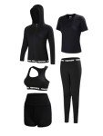 Black Women's Quick-Drying Yoga Workout Set