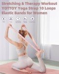 YOTTOY Yoga Strap with Resistance Bands - Pink