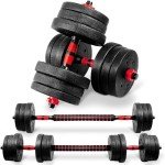 Adjustable 2-in-1 Dumbbell Set - 20kg Pair