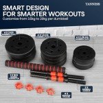 Adjustable 2-in-1 Dumbbell Set - 20kg Pair