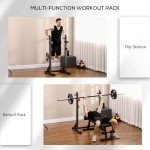 Adjustable Heavy-Duty Squat Rack with Dip Station