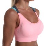Color Blocked Shock Resistant Sports Bra for Fitness
