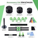 20Kg 5-in-1 Dumbbell, Barbell, Kettlebell Set