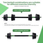 20Kg 5-in-1 Dumbbell, Barbell, Kettlebell Set