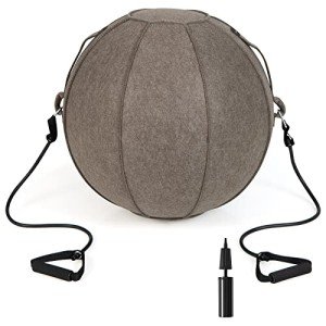 GYMAX 65cm Yoga Ball with Bands and Pump