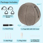 GYMAX 65cm Yoga Ball with Bands and Pump