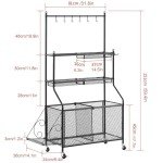 Home Gym Storage Rack with Wheels and Hooks