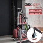 Home Gym Storage Rack with Wheels and Hooks