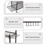 Home Gym Storage Rack with Wheels and Hooks