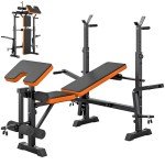 Adjustable 600lbs Weight Bench with Squat Rack