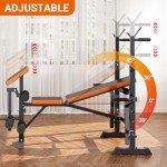 Adjustable 600lbs Weight Bench with Squat Rack