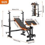 Adjustable 600lbs Weight Bench with Squat Rack