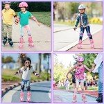 Adjustable Pink Kids Roller Skates with Light-Up Wheels
