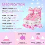 Adjustable Pink Kids Roller Skates with Light-Up Wheels