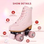 Pink Double Row Roller Skates for Beginners