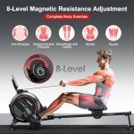 Wenoker Foldable Magnetic Rowing Machine for Home Fitness