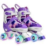 Gonex Adjustable Quad Skates with Light Up Wheels