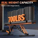 Adjustable 700LBS Weight Bench for Home Gym