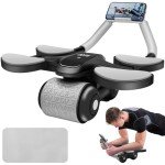 Adjustable Ab Roller Wheel with LCD Timer & Mat