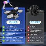 Adjustable Ab Roller Wheel with LCD Timer & Mat