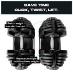BRAINGAIN Adjustable Dumbbells Set 12.5kg to 40kg