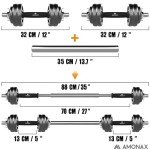 Amonax 15kg Adjustable Dumbbells for Home Gym