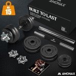 Amonax 15kg Adjustable Dumbbells for Home Gym