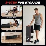 Adjustable Weight Bench with Resistance Bands for Home