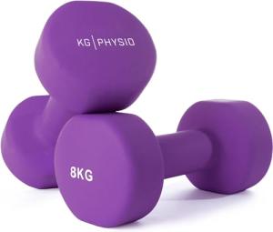 Neoprene-Coated Dumbbells Set with Exercise Poster