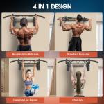 4-in-1 Wall-Mounted Pull Up Bar for Home Gym