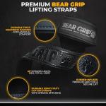 BEAR GRIP Heavy-Duty Lifting Straps with Gel Grip
