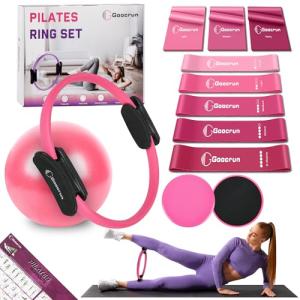 Pilates Ring Set with Resistance Bands and Ball