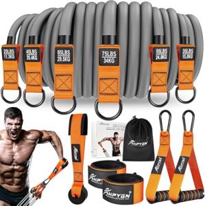 300lbs Heavy Resistance Bands with Handles and Door Anchor