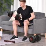 Adjustable 20kg Dumbbells & Barbell Set