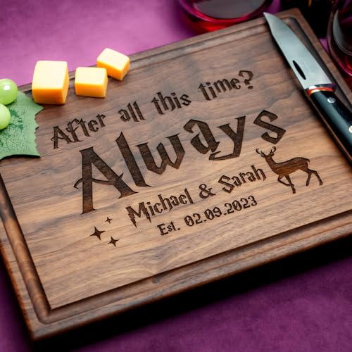 Wizard Couple Engraved Cutting Board - Personalized Harry Potter Gift